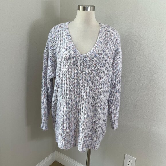 NEW Torrid Womens Plus 2X V Neck Pullover Sweater Multicolor Knit - Picture 2 of 15